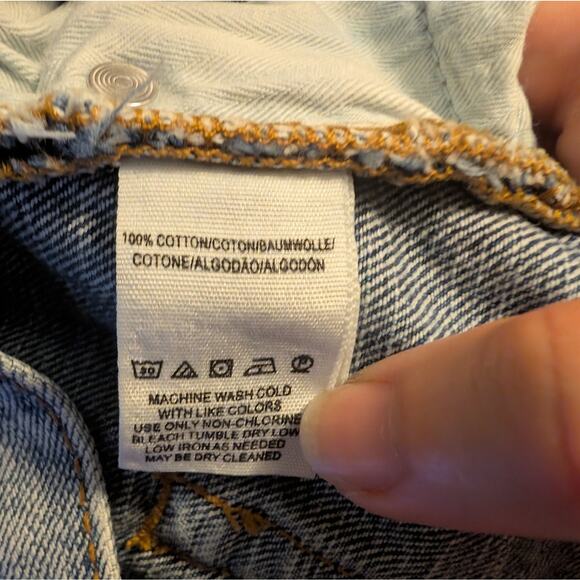 Free people We The Free Mid Rise Distressed Blue Jean Shorts - Picture 5 of 5